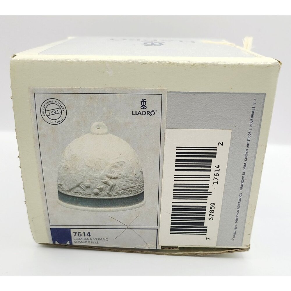 Lladró Summer Bell Ornament 17614 Mint Green Ribbon Porcelain Vtg 1992 In Box - Picture 12 of 14